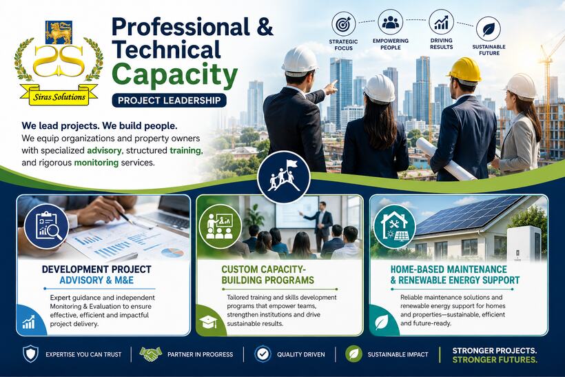 Professional and technical capacity — project leadership, advisory, training and monitoring services by Siras Solutions